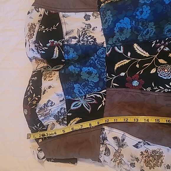 Anthropologie Strapless Dress in Blue, Black, and Brown - Picture 13 of 14